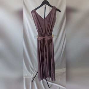 Sleeveless V-Neck Mauve Maxi Dress